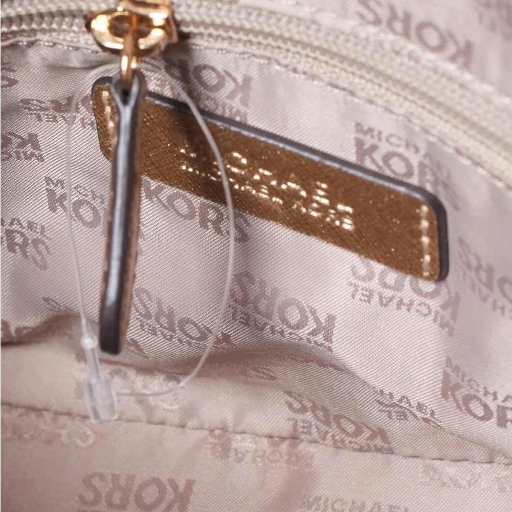 Michael Kors Emmy Gold Satchel with Dome Shape and Structured Design - Picture 6 of 8